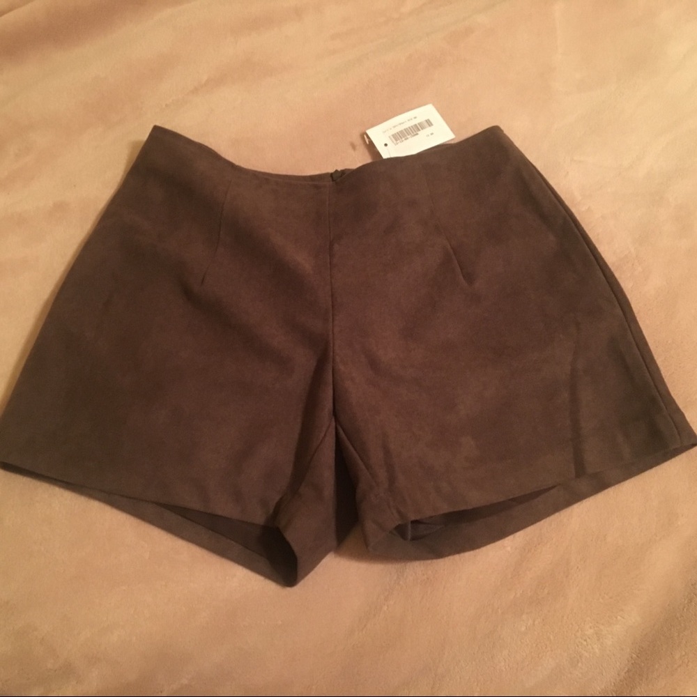 Faux suede shorts